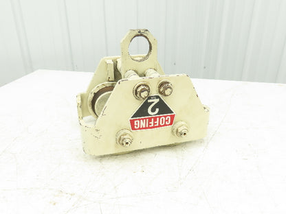 Coffing 2-Ton Manual Plain Push Trolley 2.5"-7" Beam Flange 4000Lb