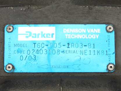 Parker T6C-005-1R03-B1 Hydraulic Vane Pump 5 GPM 3500 PSI 17.2cm³/rev