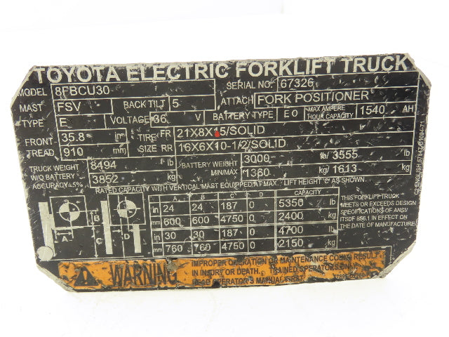 Toyota 58850-23320-71 Electric Forklift Rotary Sensor Switch From 8FBCU30