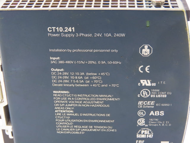 PULS Dimension CT10.241 DC Power Supply 24VDC 10A 240W 480V 3PH Input