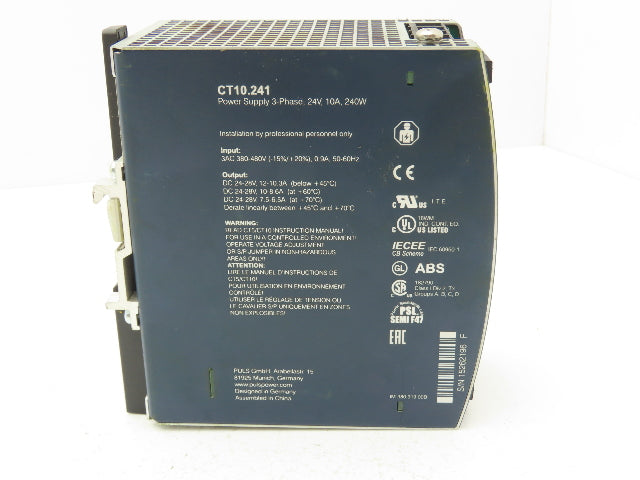 PULS Dimension CT10.241 DC Power Supply 24VDC 10A 240W 480V 3PH Input
