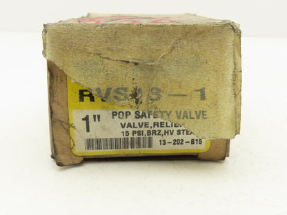 Apollo RVS13-1 Steam Safety Valve 1"x1"NPT Bronze 15psi 13-202-B-15  Lot of 2