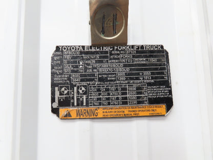 Toyota 8FBCU30 Electric Forklift Mast Tilt Cylinder 3" Bore 8" Stoke 1-3/8" Pin