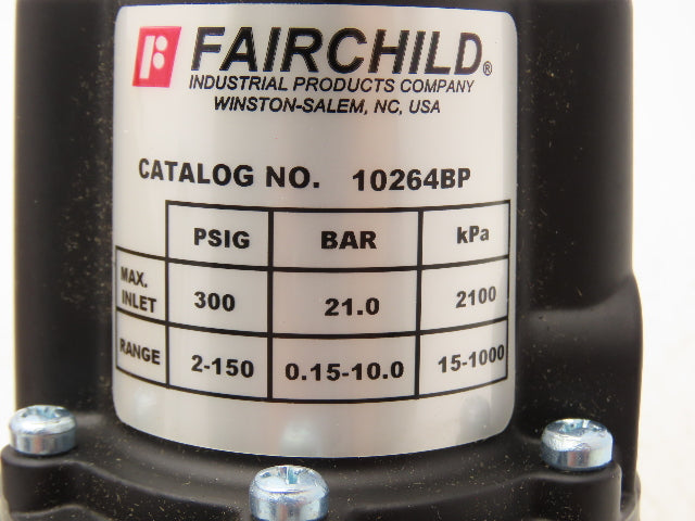 Fairchild 10264BP Back Pressure Regulator 2-150PSI 300 PSI Max 1/2" NPT