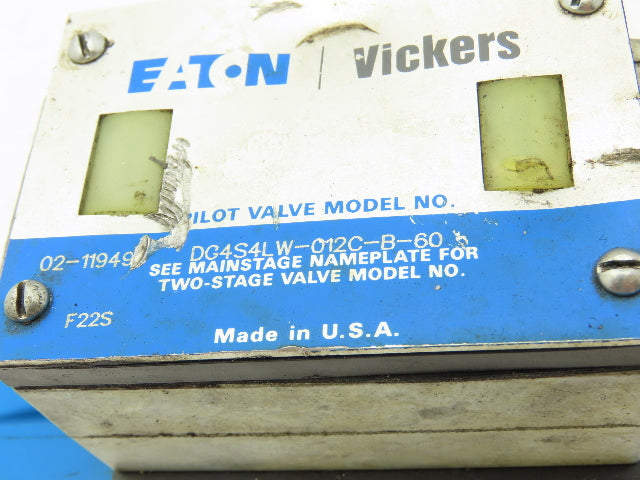 Vickers DG4S4LW-012C-B-60 Directional Control Solenoid Pilot Valve 110/120V