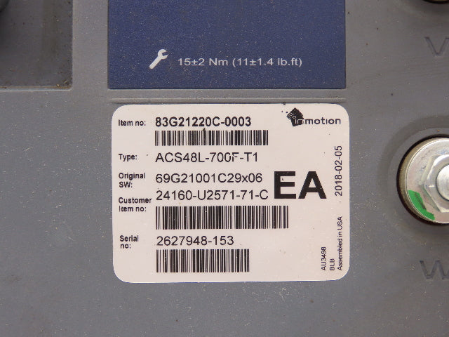 Danaher ACS48L-700F-T1 AC SuperDrive Forklift Motor Controller 48V Off 8FBCU30