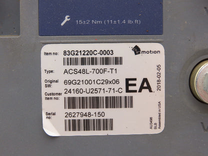Danaher ACS48L-700F-T1 AC SuperDrive Forklift Motor Controller 48V Off 8FBCU30