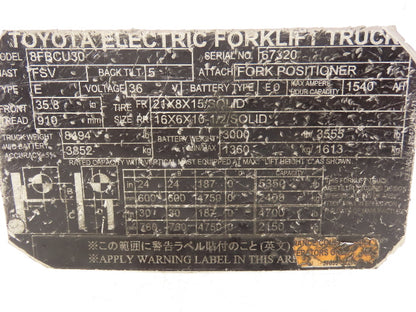 Toyota 58850-23320-71 Electric Forklift Rotary Sensor Switch From 8FBCU30