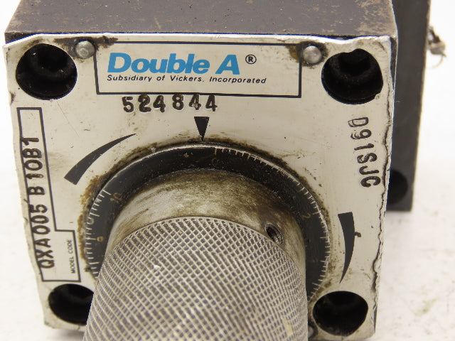 Double A Vickers QXA 005 B 10B1 Hydraulic Flow Control Valve Manual Knob 3/8"NPT