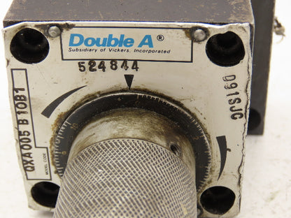 Double A Vickers QXA 005 B 10B1 Hydraulic Flow Control Valve Manual Knob 3/8"NPT