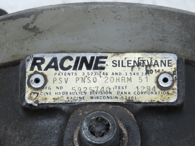 Racine PSV PNS0 20HRM 51 Silent Vane Hydraulic Pump 15 GPM 1800 RPM 2000 PSI
