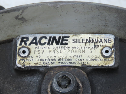 Racine PSV PNS0 20HRM 51 Silent Vane Hydraulic Pump 15 GPM 1800 RPM 2000 PSI