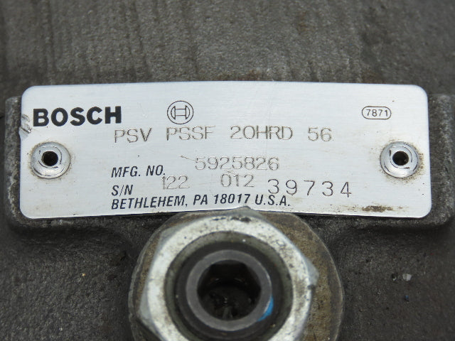Bosch PSV PSSF 20HRD 56 Variable Hydraulic Vane Pump 15 GPM 2000 PSI Dual Shaft