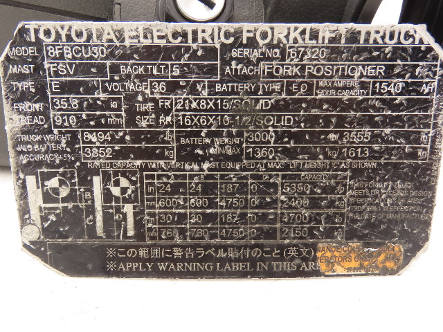 Toyota 45281-U2230-71 & 45282 Forklift Steering Column Shroud Cover Off 8FBCU30