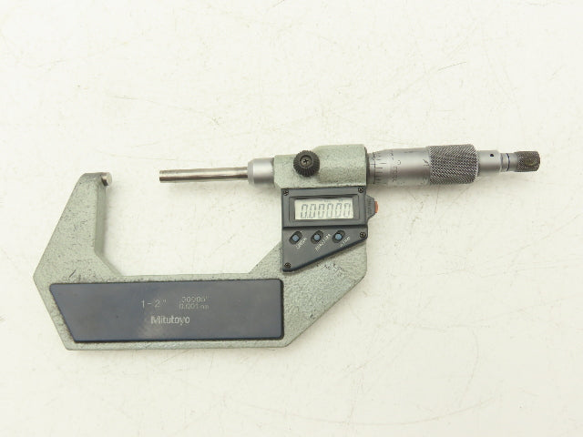 Mitutoyo 406-722-30 Digimatic Micrometer 1-2" Range .00005 Ratchet Stop SPC Data