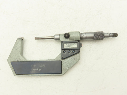 Mitutoyo 406-722-30 Digimatic Micrometer 1-2" Range .00005 Ratchet Stop SPC Data