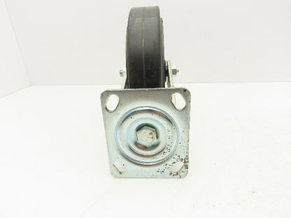 SCC 8"x 2" Aluminum Caster Wheel Black Rubber 2 Swivel Non-Locking  Set of 4