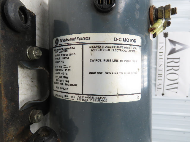 GE 5BPA48NBF8A Forklift Hydraulic Power Steering Pump & Motor Off E50XM-27