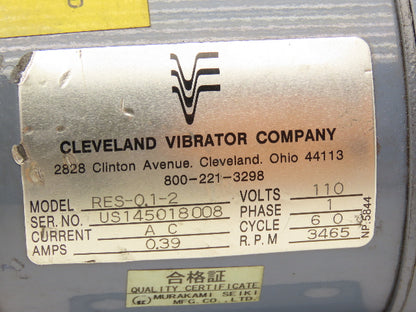 Cleveland Vibrator RES-0.1-2 Rotary Electric Vibrator Bin Shaker 3465RPM 120V