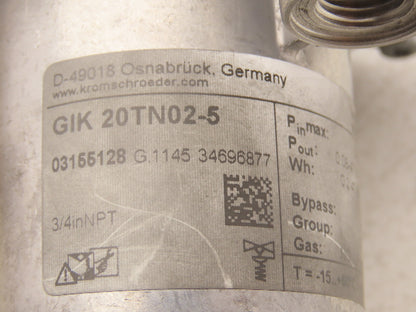 Kromschroder GIK 20TN02-5 Air/Gas Ratio Control Pressure Regulator 3/4" NPT