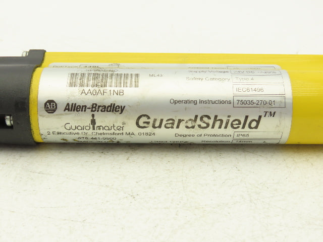 Allen Bradley 440L-R4J0320YD Guardmaster Light Curtain Transmitter Ser A Rev B
