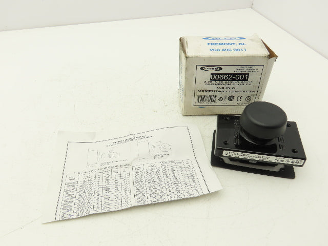 Rees 00662-001 2-1/4" Momentary Mushroom Plunger Switch 1NO+1NC Slow Make/Break