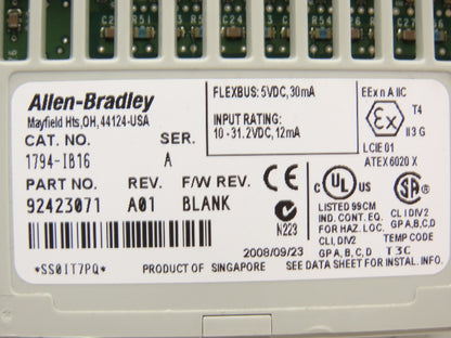 Allen Bradley 1794-OE4 Flex I/O Analog Outputs w/ 16 Point Input & Output Cards