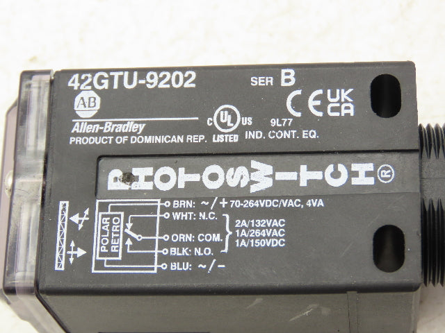 Allen Bradley 42GTU-9202 Photoswitch Photoelectric Sensor Polarized Retro Ser B