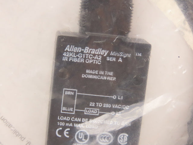 Allen Bradley 42KL-G1TC-A2 MiniSight Photoswitch Infrared Fiber Optic Sensor