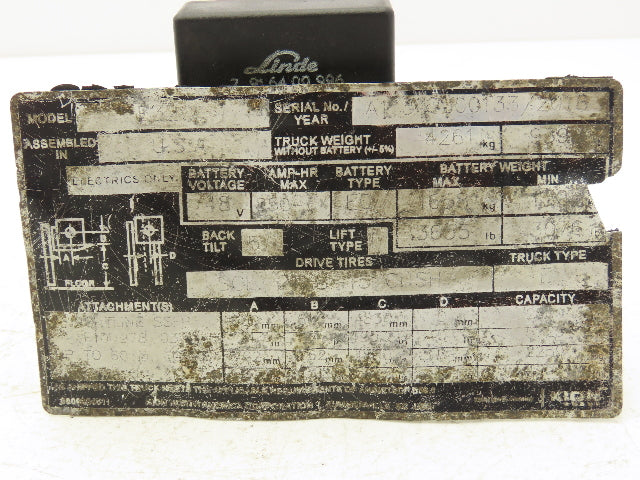 Linde 7 91 6400 996 Forklift Electronic Resistor Module Removed From E32CL