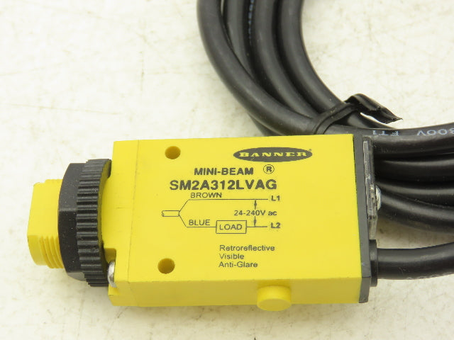 Banner SM2A312LVAG Photoelectric Sensor Mini-Beam Polarized Retroreflective 2m