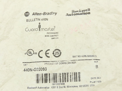 Allen Bradley 440N-G02093 Guardmaster Ferrogard Non-Contact Reed Switch
