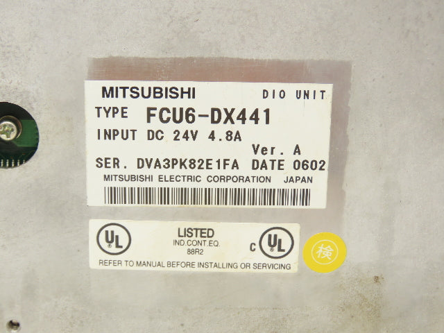 Mitsubishi FCU6-DX441 Servo DIO Unit 24VDC 4.8A Ver A Input Control HR337B