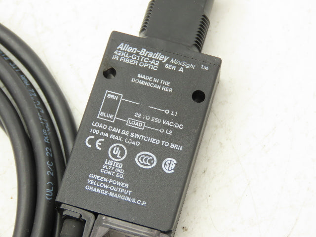 Allen Bradley 42KL-G1TC-A2 MiniSight Photoswitch Infrared Fiber Optic Sensor