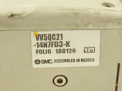 SMC VQC2101N-51 14-Station Plug-In Solenoid Valve Manifold D-Sub 24VDC