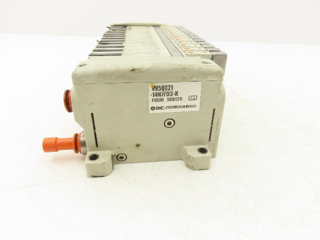 SMC VQC2101N-51 14-Station Plug-In Solenoid Valve Manifold D-Sub 24VDC