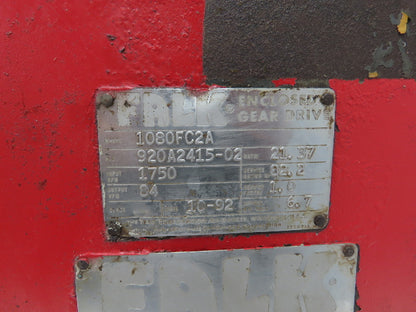 Falk 1080FC2A Inline Gear Reducer 21.37 Ratio Concentric Gearbox 82Hp 84 RPM