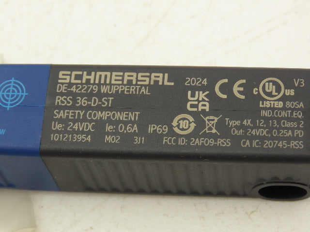 Schmersal RSS 36-D-ST Safety Sensor RFID 24VDC with RST 36-1 Actuator 8-Pin M12