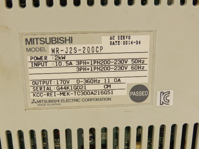 Mitsubishi MR-J2S-200CP AC Servo Drive 3+1Ph 230V In 170V 2kW 11A 360Hz Out