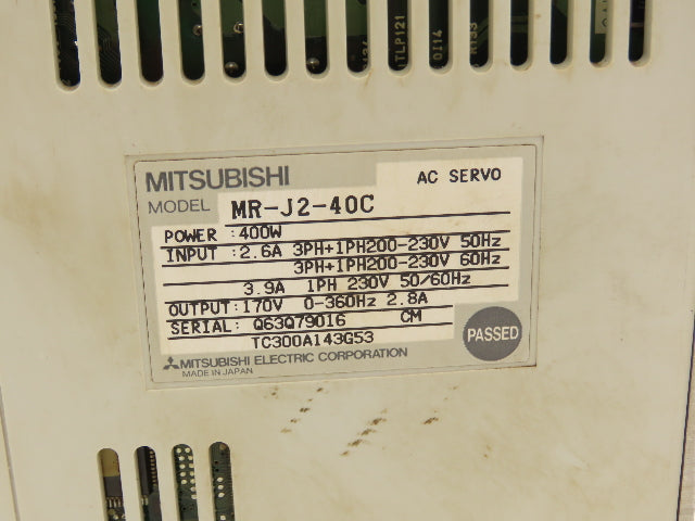Mitsubishi MR-J2-40C AC Servo Drive 3+1Ph 230V In 170V 400W