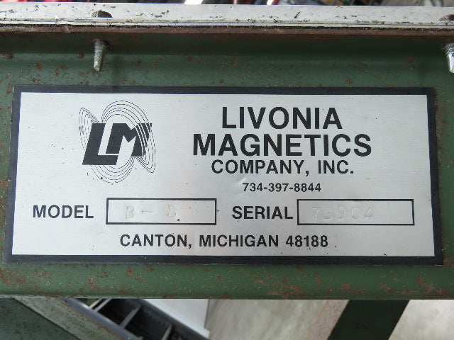 Livonia 8"x 74"L Magnetic Belt-Less Chip Conveyor 38" Discharge  -No Drive