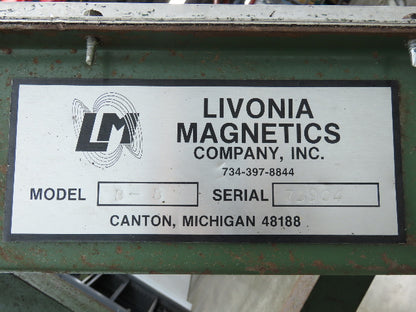 Livonia 8"x 74"L Magnetic Belt-Less Chip Conveyor 38" Discharge  -No Drive