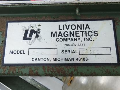 Livonia 8"x 88"L Magnetic Belt-Less Incline Chip Conveyor 42"Discharge -No Drive