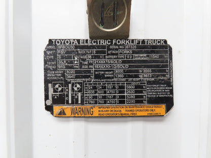 Toyota 14110-U3570-71 Electric Forklift Motor Drive Front Axle 6 Lug Off 8FBCU30