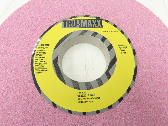 TRU-MAXX 06292015 Surface Grinding Wheel 12"Dia 1"Thick 3"Arbor 46 Grit Lot of 4