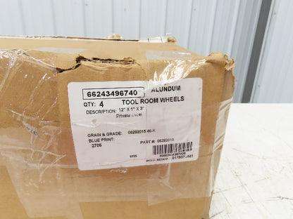 TRU-MAXX 06292015 Surface Grinding Wheel 12"Dia 1"Thick 3"Arbor 46 Grit Lot of 4