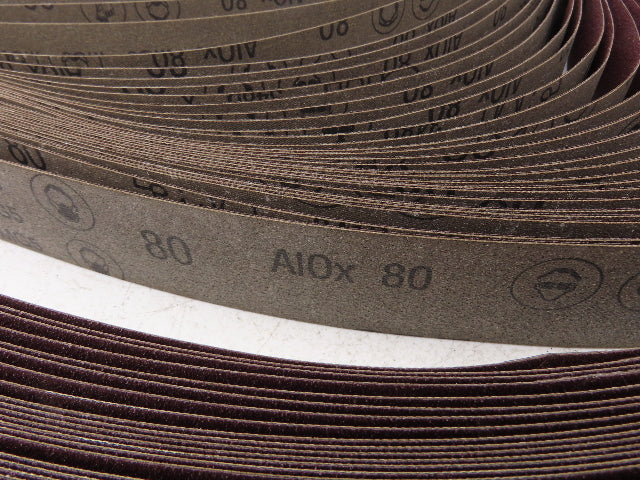 3M 341D  2"x 72" Sanding Belt 80 Grit Sandpaper Aluminum Oxide Cloth Lot of 29