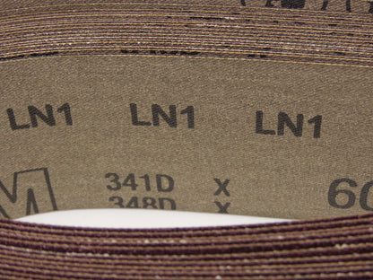 3M 341D  2.5"x 60" Sanding Belt 60 Grit Sandpaper Aluminum Oxide Cloth Lot of 25