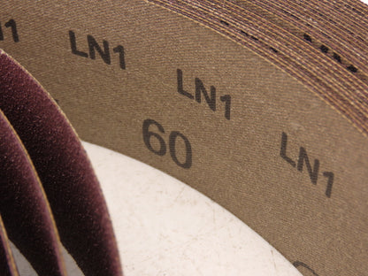 3M 341D  2.5"x 60" Sanding Belt 60 Grit Sandpaper Aluminum Oxide Cloth Lot of 25