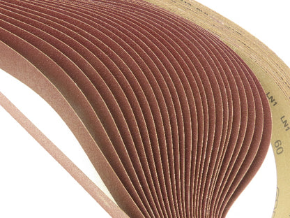 3M 341D  2.5"x 60" Sanding Belt 60 Grit Sandpaper Aluminum Oxide Cloth Lot of 25